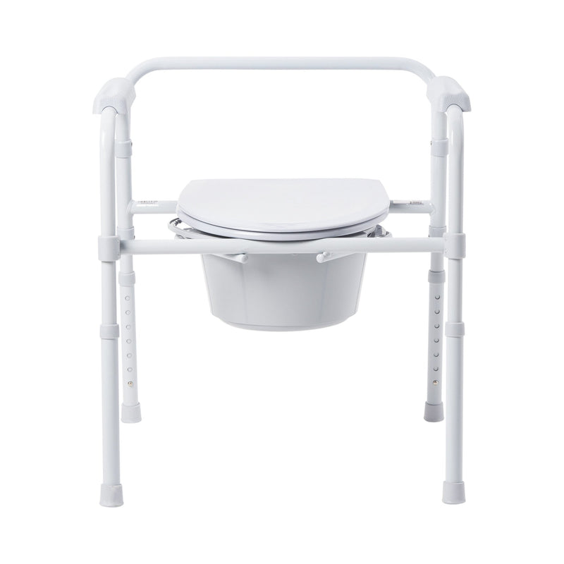 MCKESSON FOLDING FIXED ARM STEEL COMMODE CHAIR, 16-2/3 – 22½ INCH HEIGHT, SOLD AS 1/CASE MCKESSON 146-11148-4