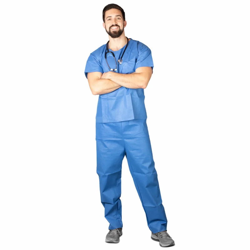 DUKAL SCRUB SHIRTS. SCRUB SHIRT, COVERSOFT, SMALL, DISPOSABLE, NON-STERILE, BLUE, 10/BG, 5BG/CS. SCRUB SHIRT BLU SM NS10/BG 5BG/CS, CASE