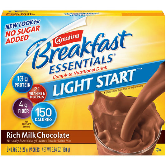 Carnation Breakfast Essentials® Light Start Chocolate Nutritional Drink Mix, 64/CS