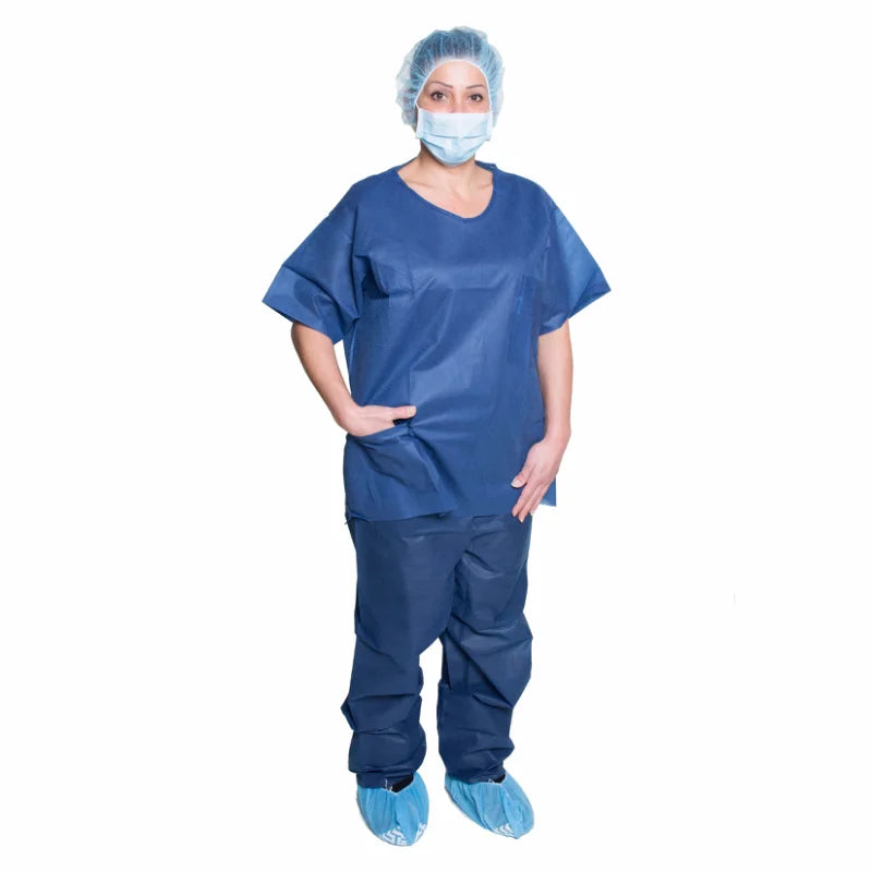 DUKAL SCRUB PANTS. SCRUB PANTS, 2X-LARGE, BLUE, DISPOSABLE, 10/BG, 5 BG/CS. SCRUB PANTS XXL DK BLU 10/BG5BG/CS, CASE