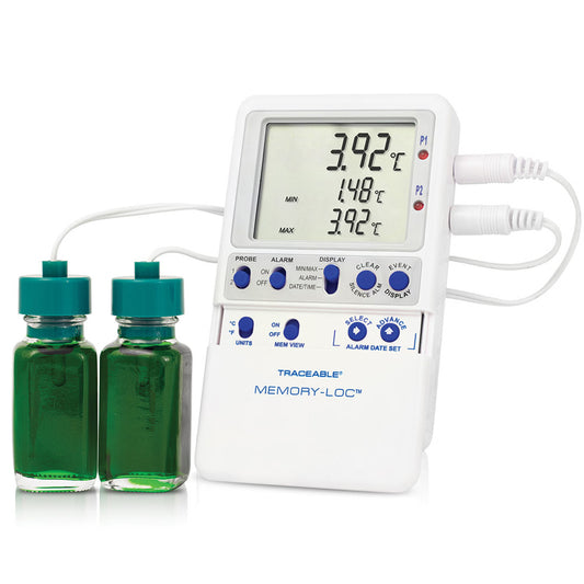 Traceable® Memory-Loc™ Refrigerator/Freezer Thermometer with Alarm & Data Logger, 1/EA
