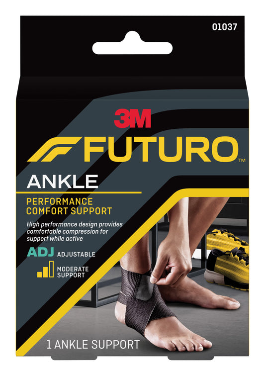 3M™ Futuro™ Ankle Brace, Low Profile, Black, One Size Fits Most, 12/Cs