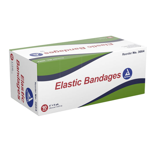 Dynarex® Clip Detached Closure Elastic Bandage, 4 Inch X 5 Yard, 50/Cs