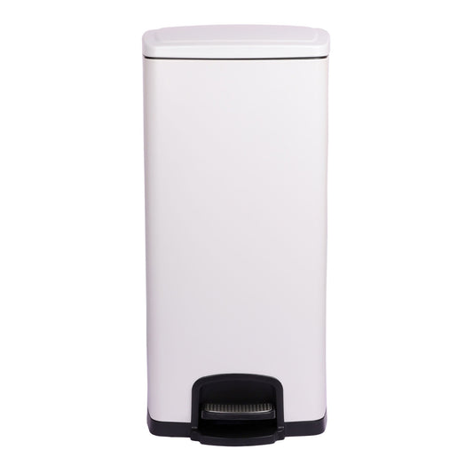 McKesson White Square Step-On Trash Can, 8 gallon, 1/EA