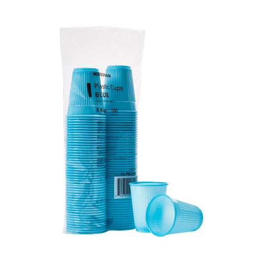 Mckesson Polypropylene Drinking Cups, Disposable, 5 Oz, Blue, 2500/Cs