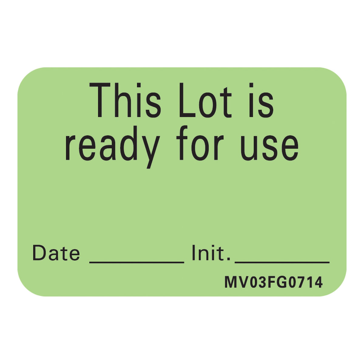 MedVision® "This Lot is Ready for Use" Write-On Label, 1.438 x 1 Inch, 1/RL
