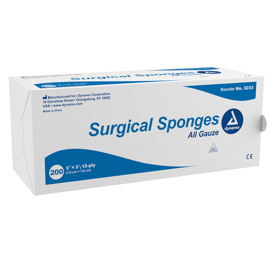 Dynarex® Gauze Sponge, 3 X 3 Inch, 12-Ply, 20/Cs