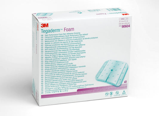 3M™ Tegaderm™ High Performance Without Border Foam Dressing, 8.8 X 8.8 Cm, 40/Cs