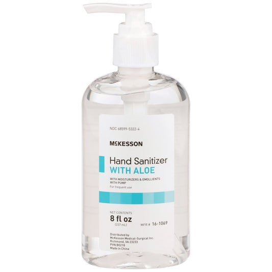 Mckesson Gel Hand Sanitizer With Aloe, 8 Oz. Pump Bottle, 24/Cs