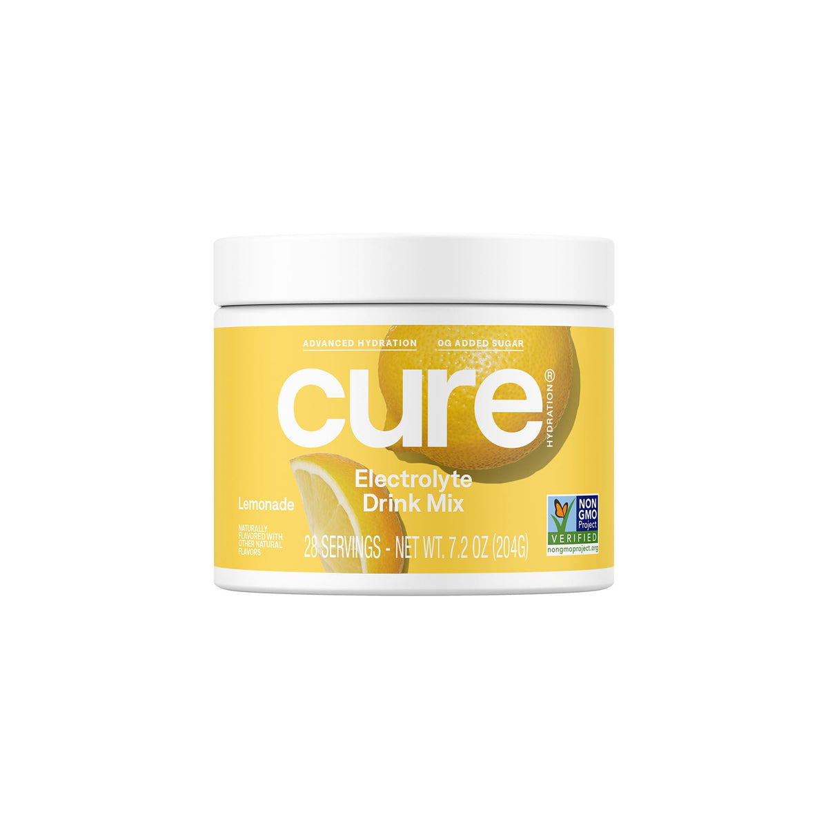 Cure Electrolyte Drink Mix Made With Coconut Water, Lemonade, 7.2-Ounce Jar, 1/Ea