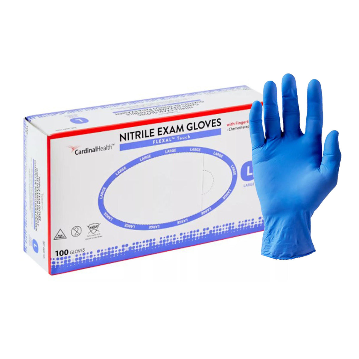 Flexal™ Touch Nitrile Exam Glove, Large, Blue, 1000/Cs