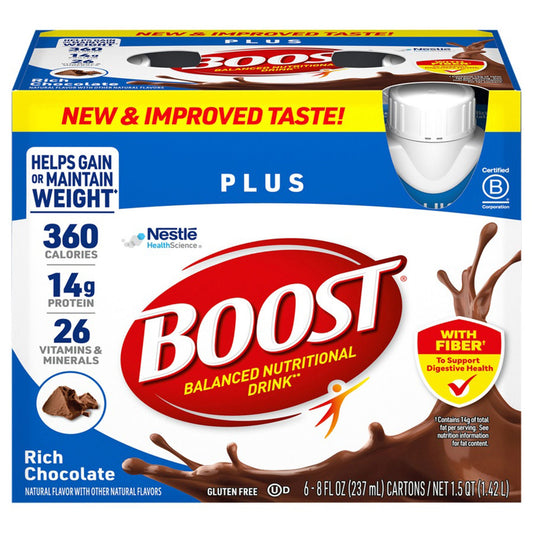 Boost® Plus Vanilla Balanced Nutritional Drink, 8-ounce bottle, 6/PK