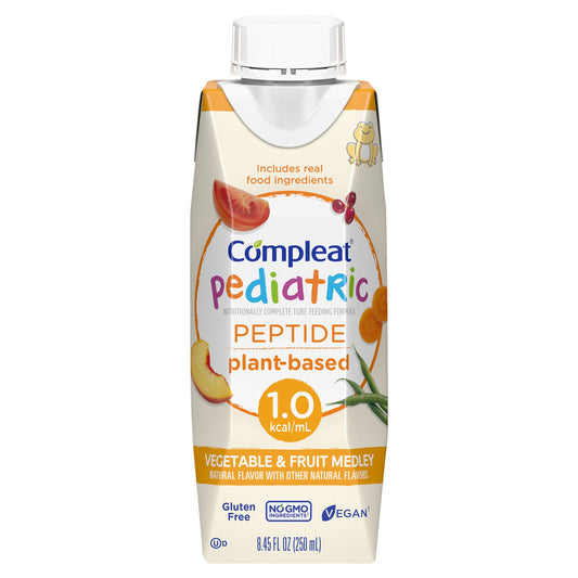 Compleat® Pediatric Peptide Plant-Based Tube Feed Formula, 8.45-Ounce Carton, 24/Cs