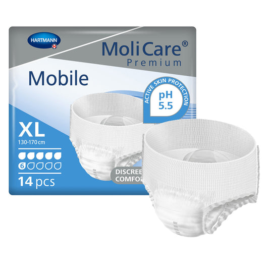 Molicare® Premium Mobile 6 Drop Absorbency Incontinence Underwear, Extra Large, 14/Bg