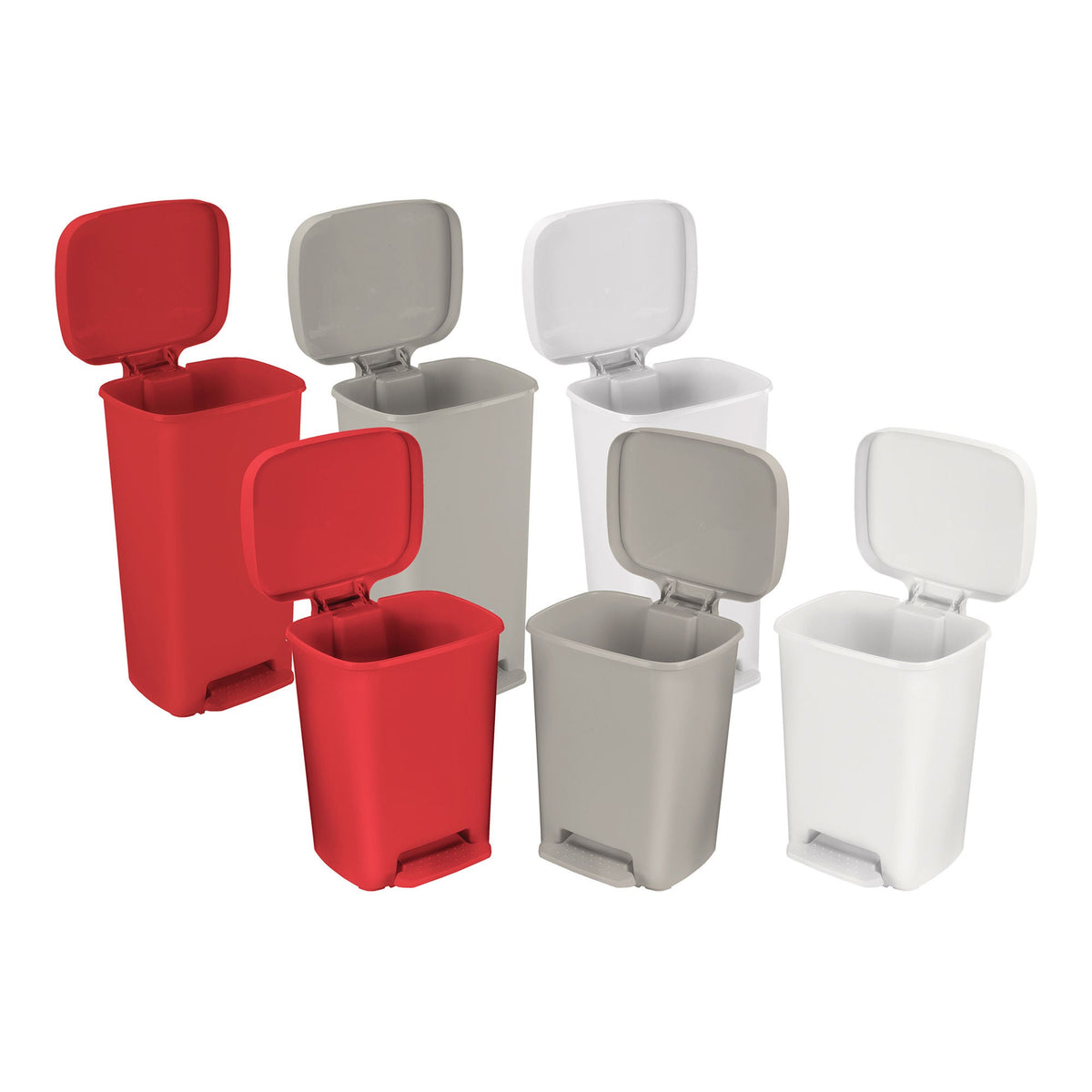 Mckesson Waste Can With Step-On Pedal, Plastic, White, 15 X 12 X 19 Inch, 1/Ea