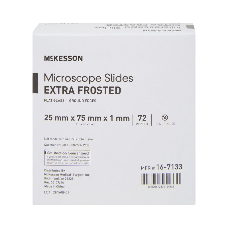 MCKESSON GLASS MICROSCOPE SLIDE, 1 X 3 INCH X 1 MM, SOLD AS 20/CASE MCKESSON 16-7133