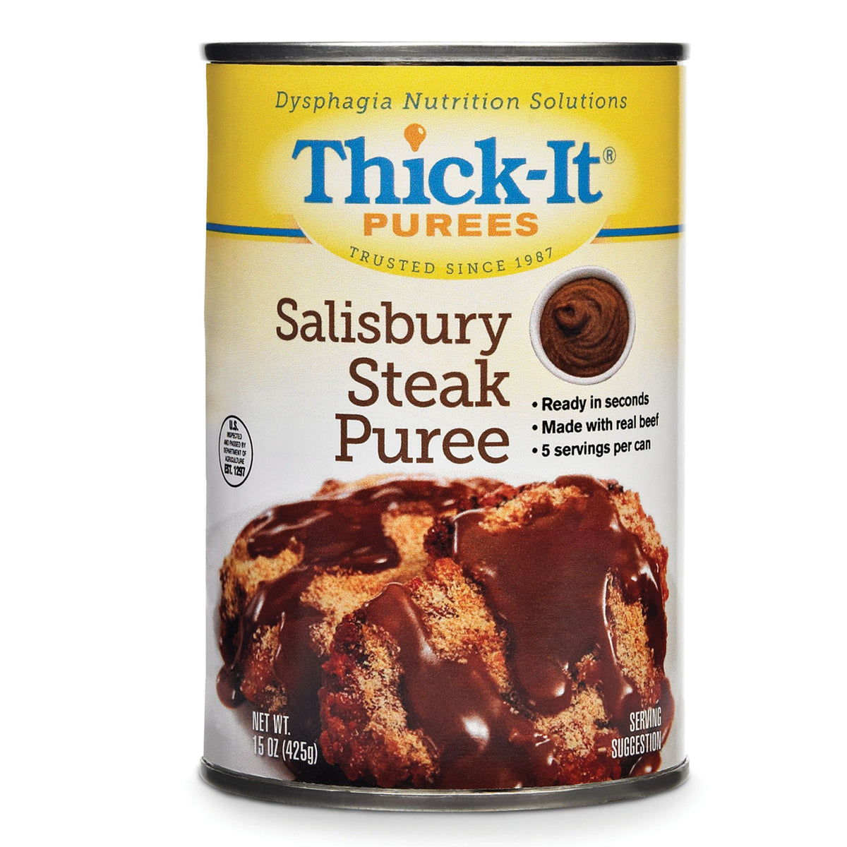 Thick-It® Salisbury Steak Purée, 15-ounce Can, 12/CS