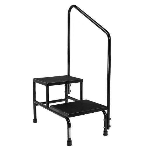 McKesson Step Stool with Handrail, 600-lb. Weight Capacity, Two-Step, 1/CS