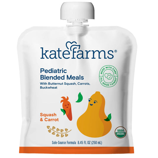 Kate Farms® Pediatric Blended Meals With Squash And Carrots, 8.45-Ounce Pouch, 12/Cs