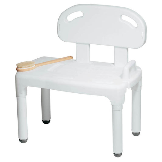 Carex® Bath Transfer Bench, 17½ to 22½ Seat Height, 1/EA