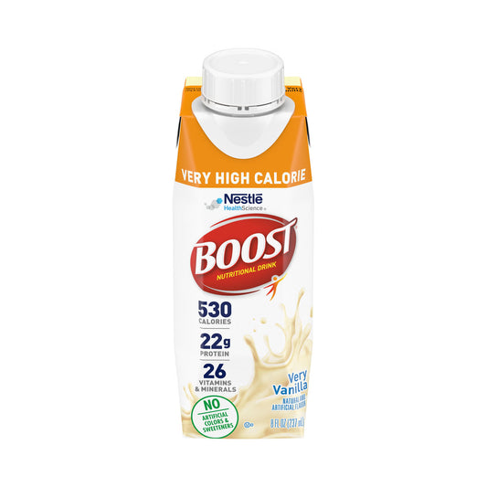 Boost® Very High Calorie Vanilla Nutritional Drink, 8-ounce Carton, 24/CS
