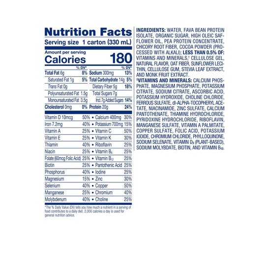 Ensure® Plant Based Protein Nutrition Shake, Chocolate, 11-ounce carton, 4/PK