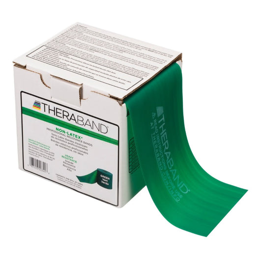 TheraBand® Exercise Resistance Band, Green, 4 Inch x 25 Yard, Heavy Resistance, 1/EA