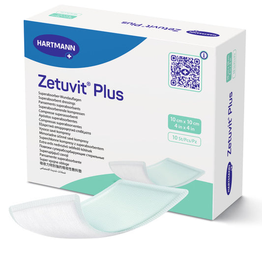 Zetuvit® Plus Sterile Superabsorbent Dressing, 4 x 4 Inch, 10/BX