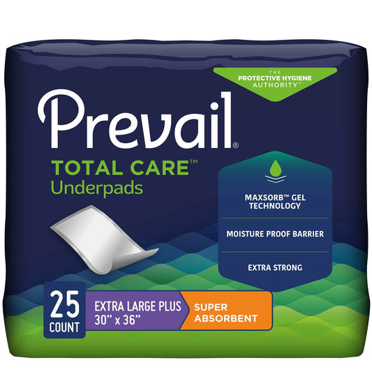 Prevail® Total Care™ Super Absorbent Polymer Underpad, 30 x 36 Inch, 25/BG