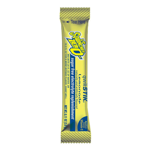 Sqwincher® Quik Stik® Zero Lemonade Electrolyte Replenishment Drink Mix, 500/Cs
