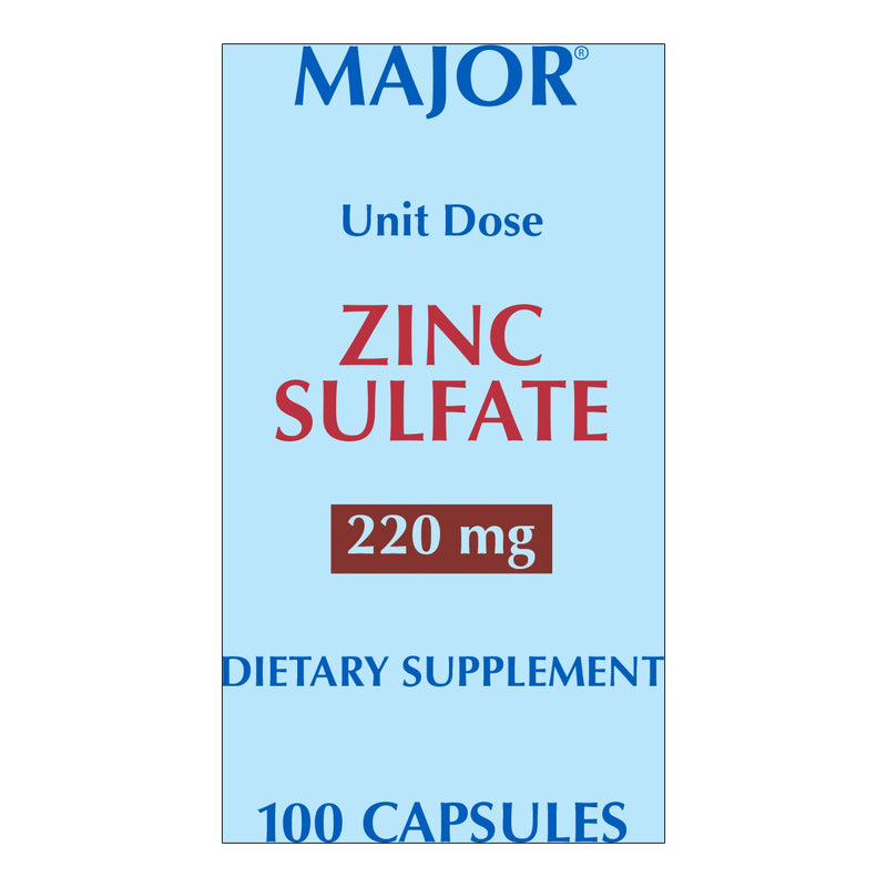 MAJOR® 220-MG ZINC SULFATE CAPSULES, SOLD AS 100/BOX MAJOR 20555004000
