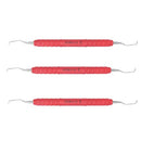 Dental Periodontal Scaling Kit with light wt handles. Set of 3 Dental curettes. - Osung USA