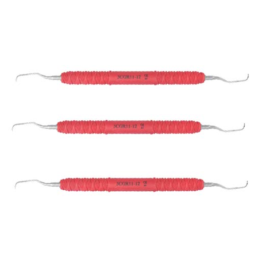 Dental Periodontal Scaling Kit with light wt handles. Set of 3 Dental curettes. - Osung USA