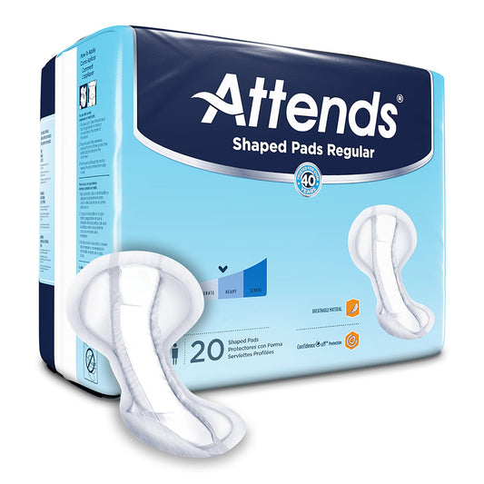 Attends® Shaped Bladder Control Pads, Regular, 20/Pk