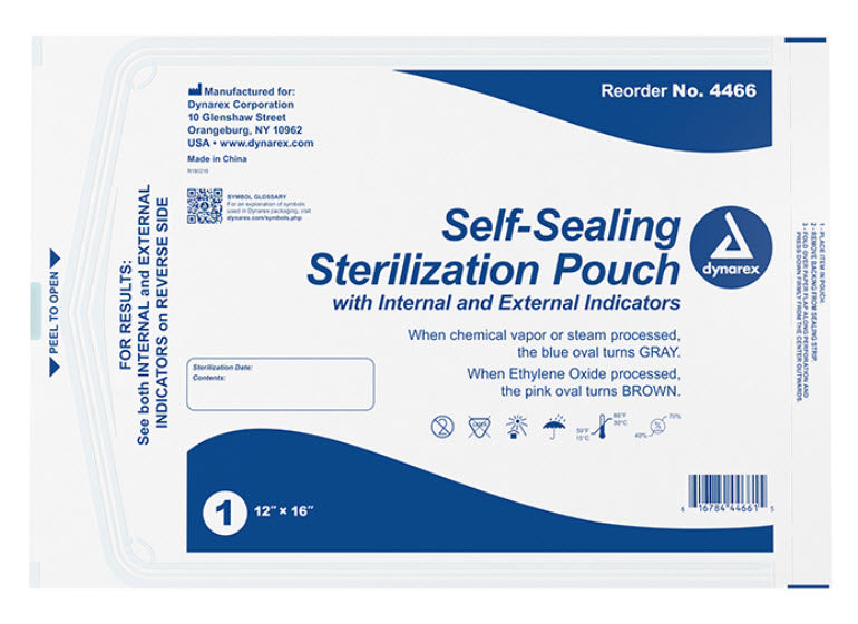 Dynarex Self-Seal Sterilization Pouch Sterilization Pouch, 12" X 16", 200/Bx, 5 Bx/Cs -4466