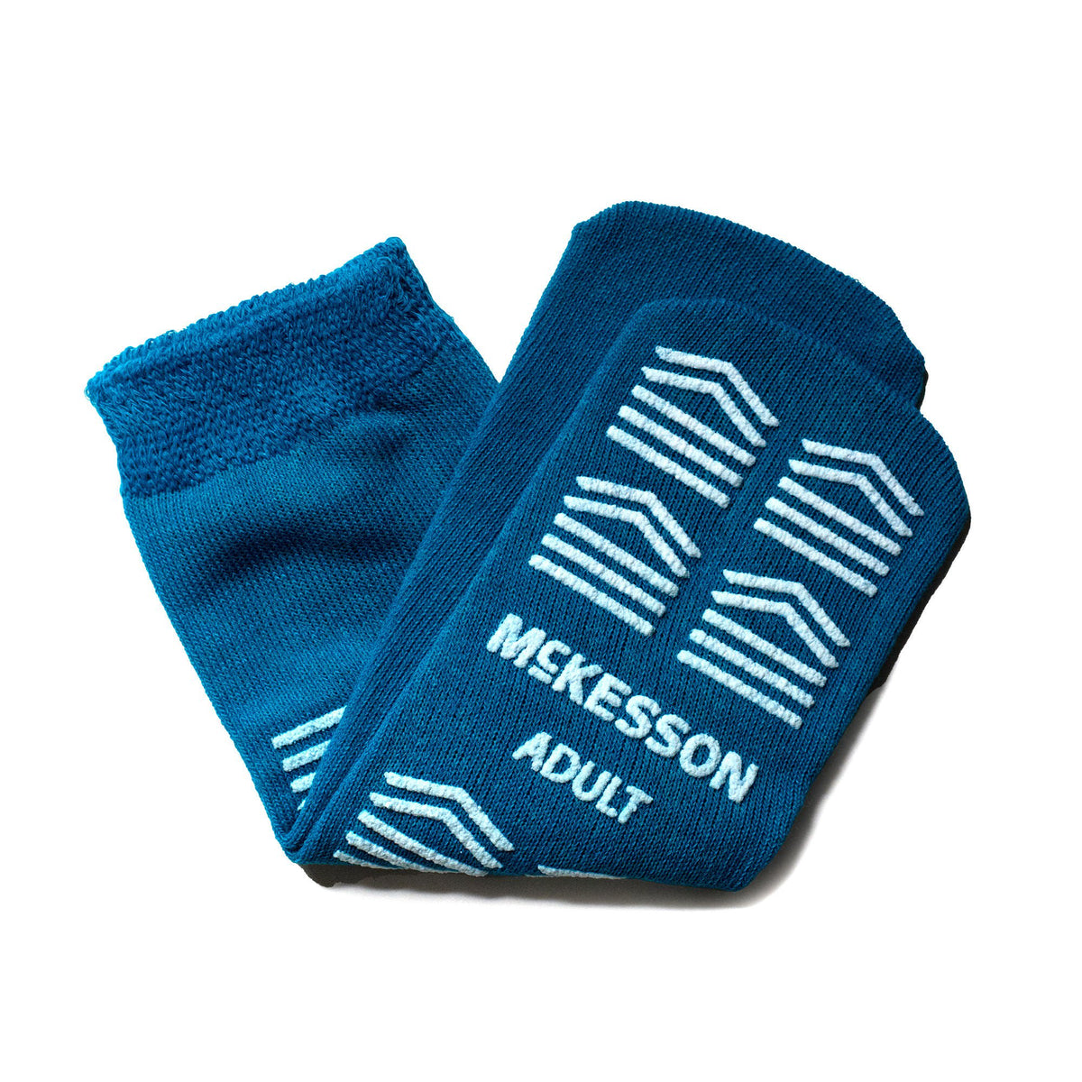 Mckesson Slipper Socks, Single Tread, Adult, Teal, 48/Cs