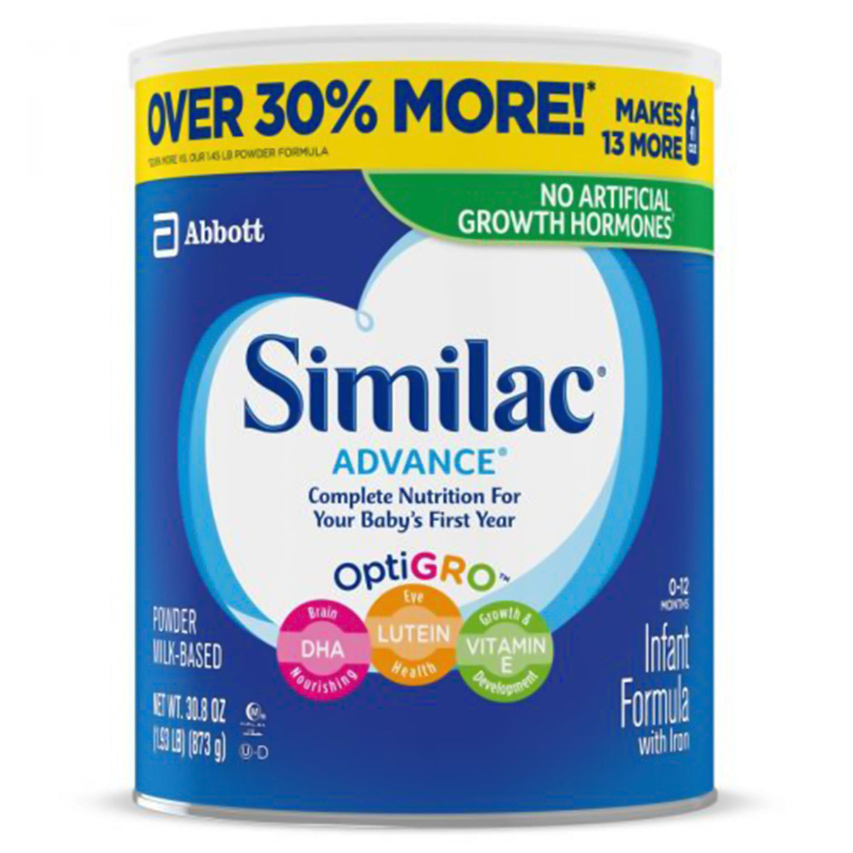 Similac, Advance Optigro W/Iron Inf 30.8Oz (6/Cs), 6/Cs