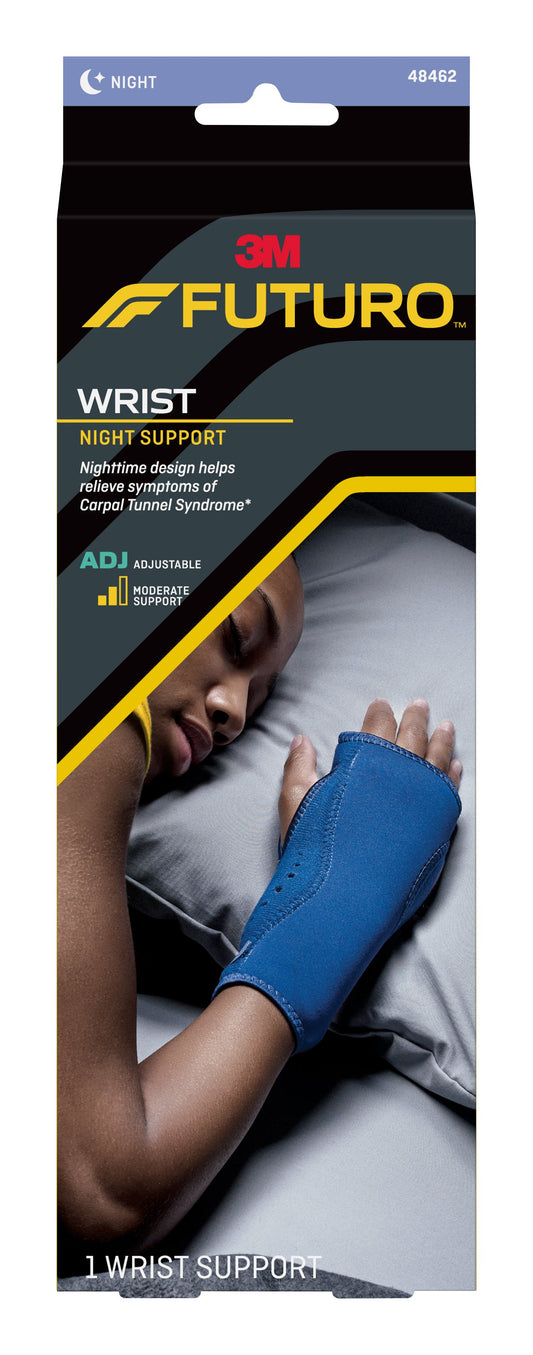 3M™ Futuro™ Night Wrist Brace, Left Or Right Hand, Navy Blue, Adult 5-1/4" To 9", 12/Cs