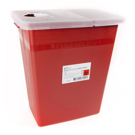 McKesson Prevent® Sharps Container, 8 Gallon, 13.75 x 13.75 x 14 Inch, 10/CS