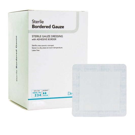 Dermarite® Gauze Adhesive Dressing, White, Sterile, 4 X 8 Inch, 25/Bx