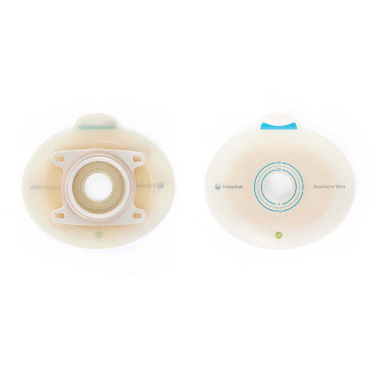 SenSura® Mio Click Ostomy Barrier, 20 mm Stoma Opening, Green Color Match, 5/BX