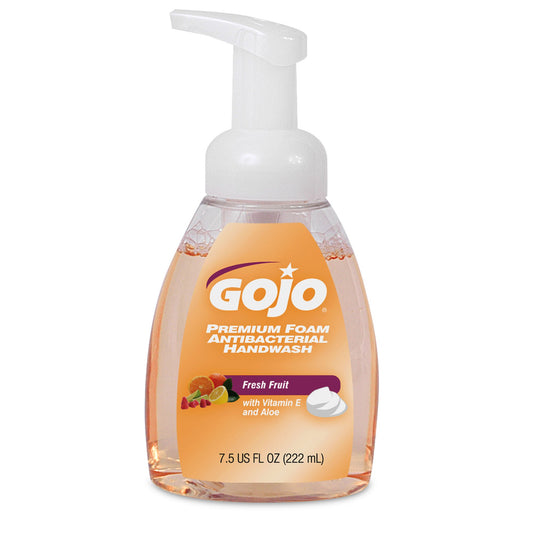 Gojo® Fresh Fruit Scent Premium Foam Antibacterial Handwash, 7.5 Oz. Bottle, 6/Cs