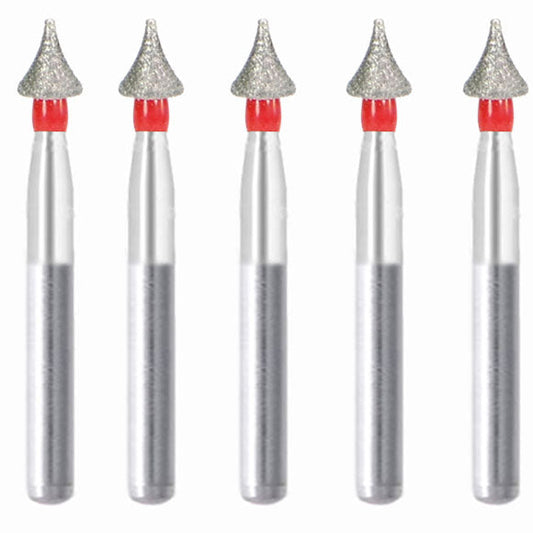 466.31F1, Conical, Concave Side, 3.1 mm Dia,  Fine Grit Diamond Bur, 5 per pack