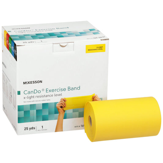 McKesson Exercise Resistance Band, Yellow, 5" x 25 Yard, Extra-Light Resistance, 1/EA