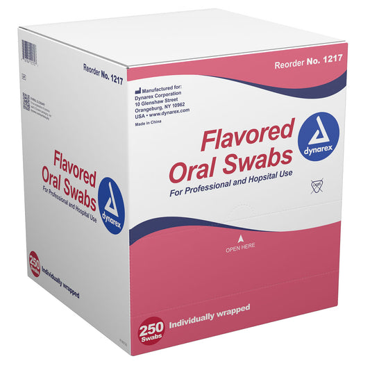Dynarex® Flavored Oral Swabsticks With Dentifrice, Individually Wrapped, 250/Bx