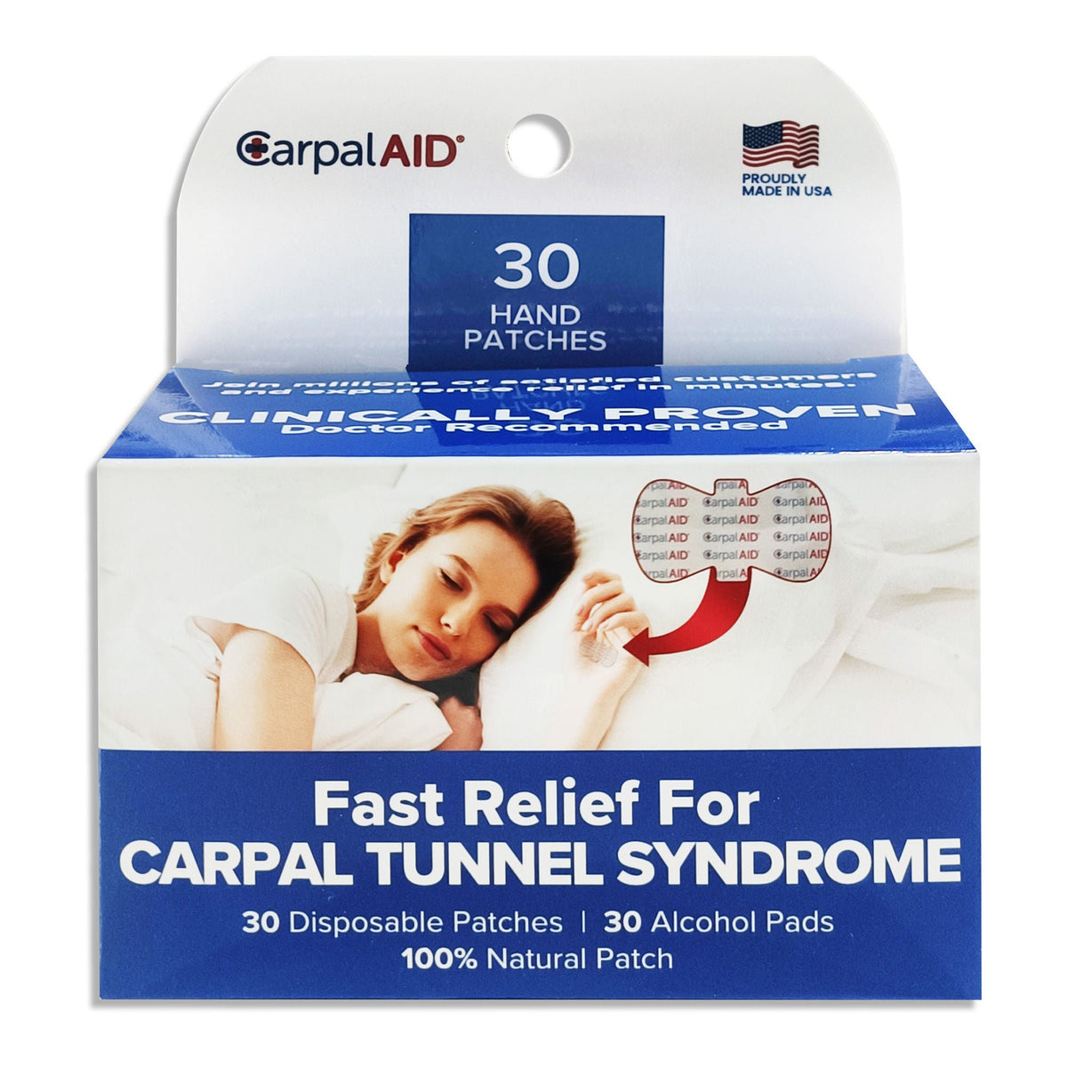 Carpal Aid® Patch Hand-Based Carpal Tunnel Support, 30/PK