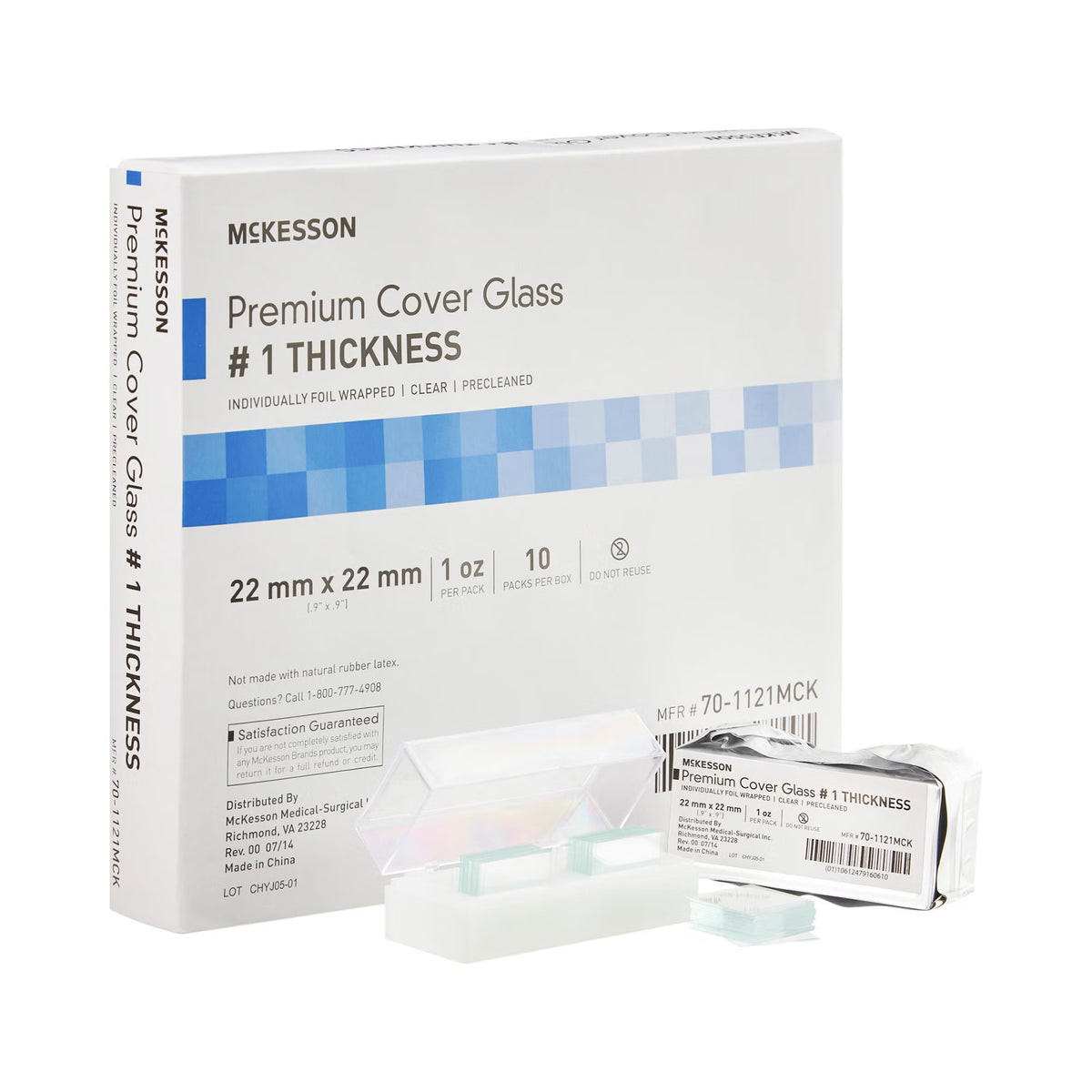 Mckesson No. 1 Thickness Cover Glass, 22 X 22 Mm, 10/Bx