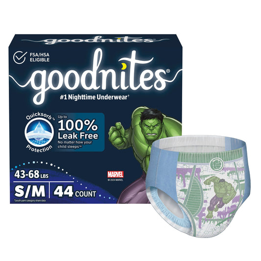 Goodnites® Absorbent Underwear For Boys, Small / Medium, 44/Cs