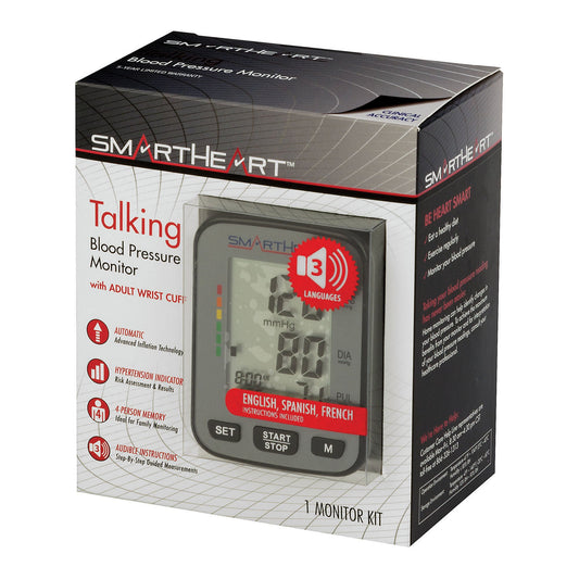 Smartheart Premium Talking Wrist Blood Pressure Monitor, 1/Ea