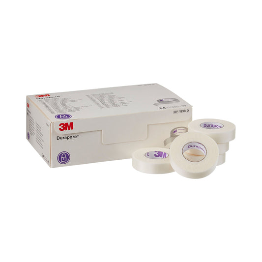 3M™ Durapore™ Silk-Like Cloth Medical Tape, 1/2 Inch X 10 Yard, White, 24/Bx